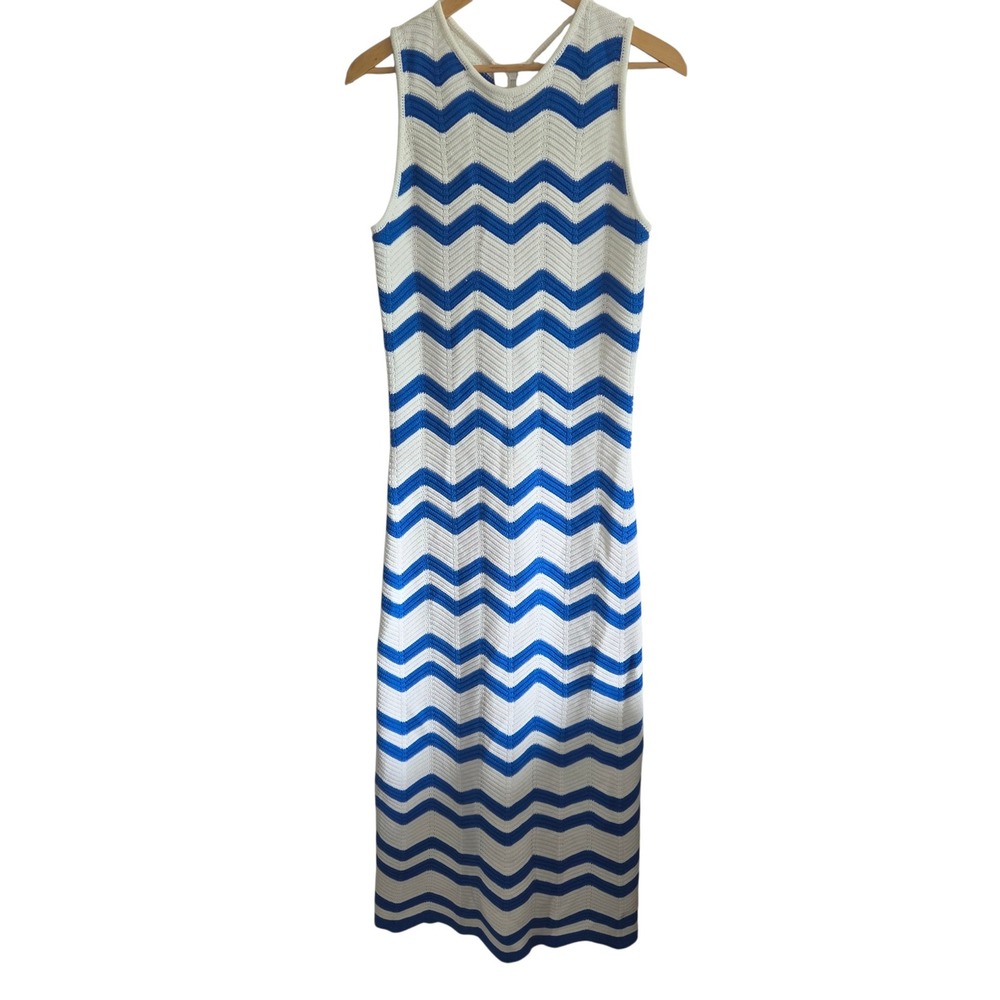 Tuckernuck Hyacinth House Dress Small Maxi Chevron Cotton Knit Resortwear